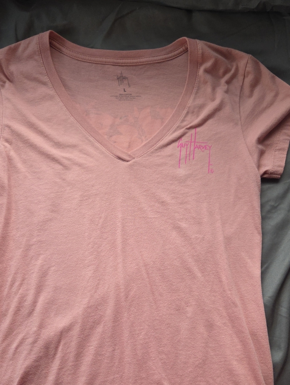 Guy Harvey Pink V-Neck Women's Tee